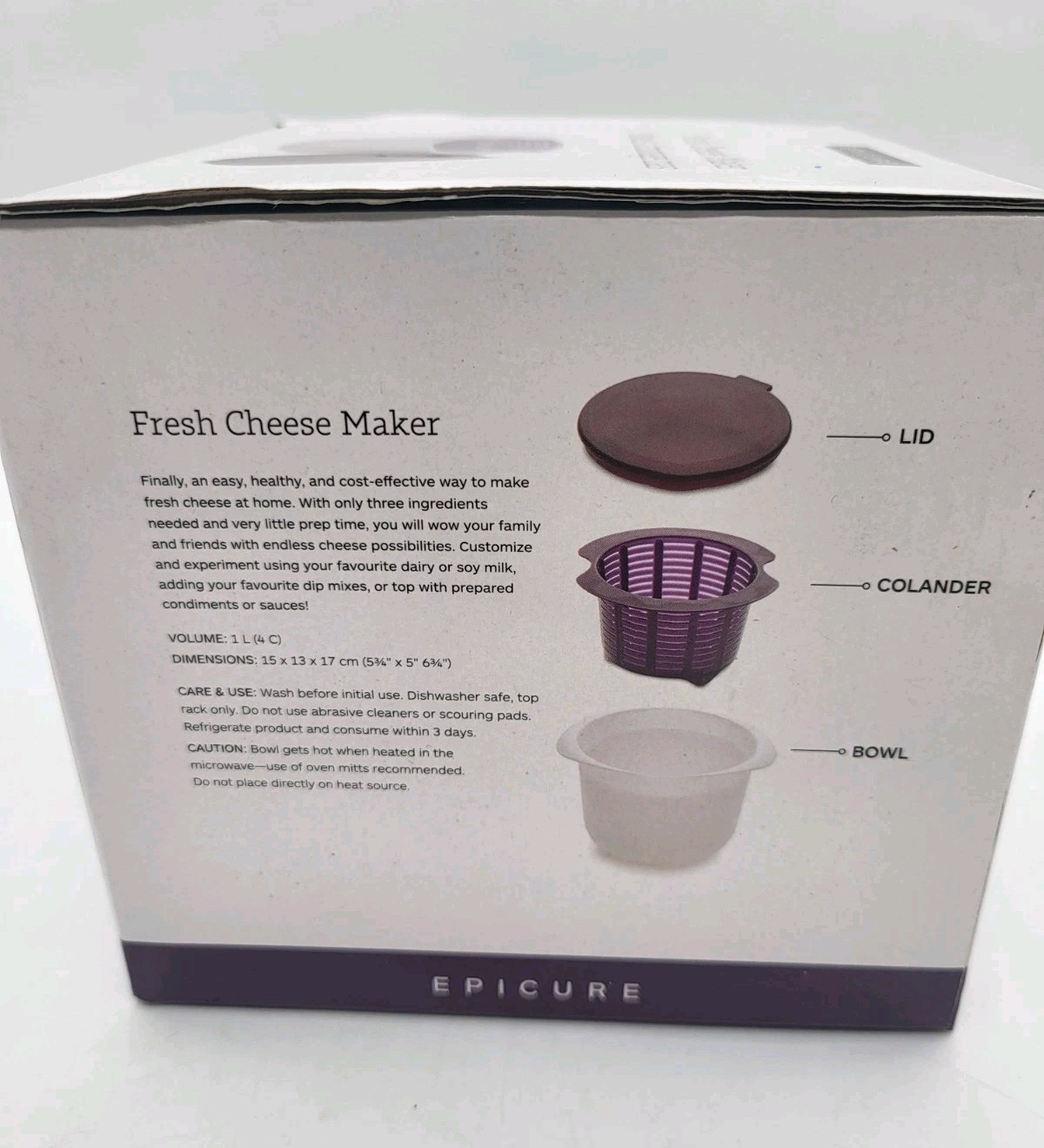 EPICURE Microwave Oven Fresh Cheese Maker Homemade Cheese Kitchen Tool – New