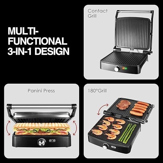 Parrilla De Prensa 1200W Electrica Para Sandwich Tortas Tostadora Pan En Oferta