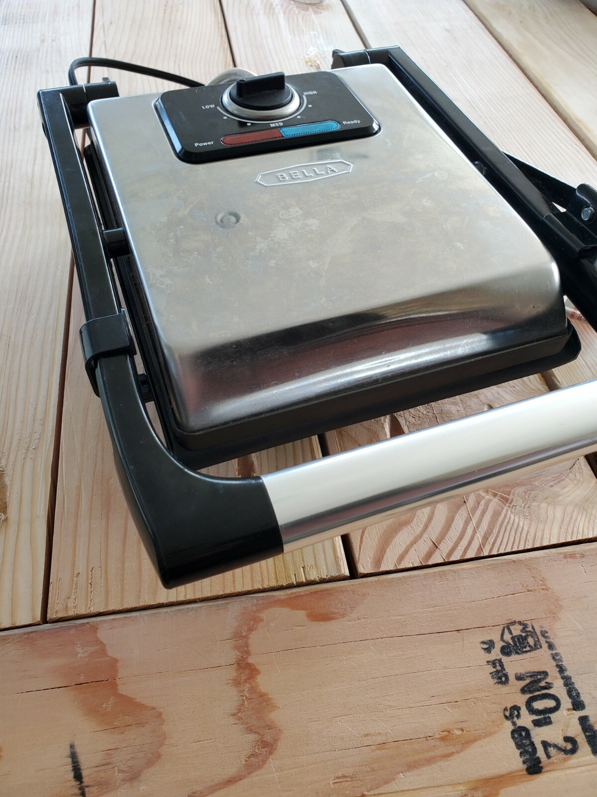 Bella Panini Press Ribbed Single Sandwich Maker Grill Non-Stick GH-815 SENSIO
