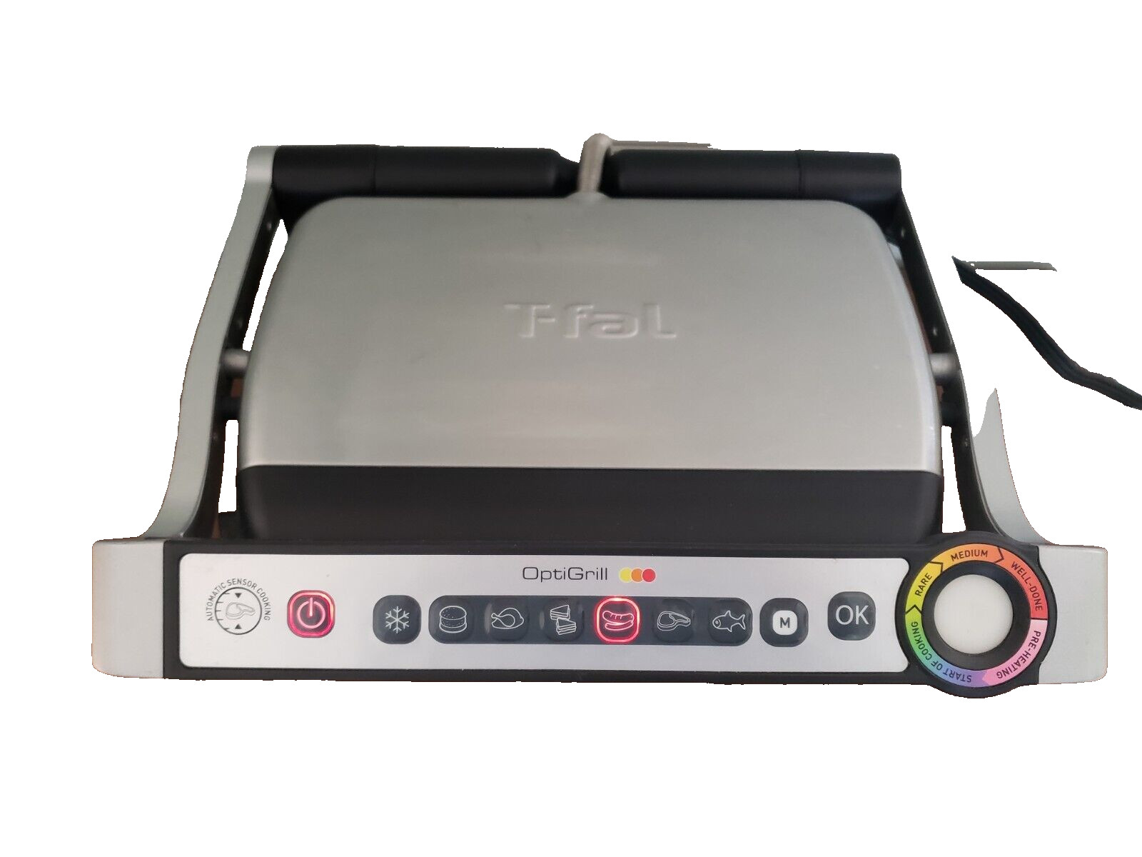 T-Fal Electric Grill OptiGrill Model 8351s1 Stainless Steel Clean Indoor Works