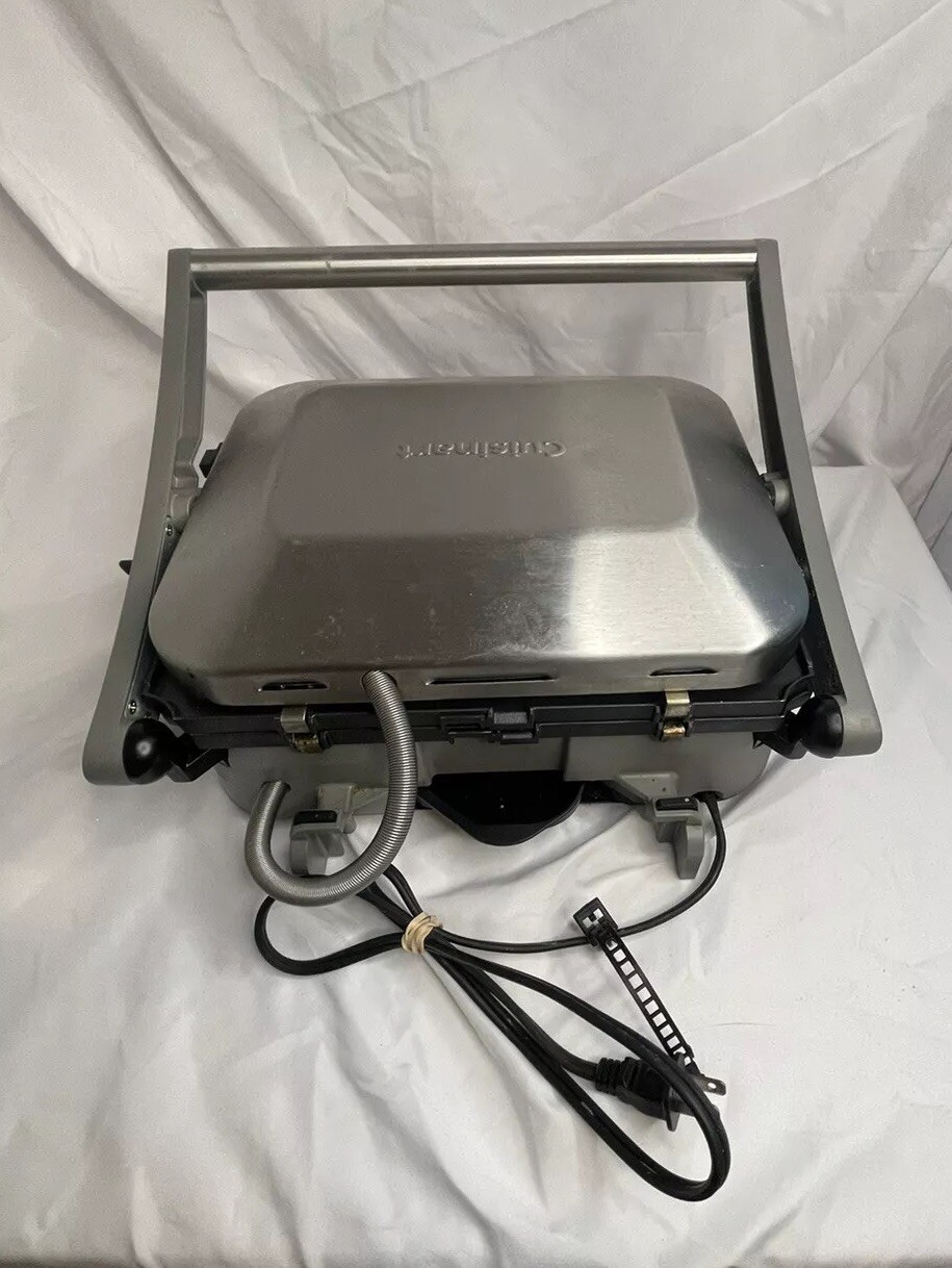 CUISINART GRIDDLER GR5-B LCD Panini Press, Grill, Griddle W / Drip Tray WORKS!!!