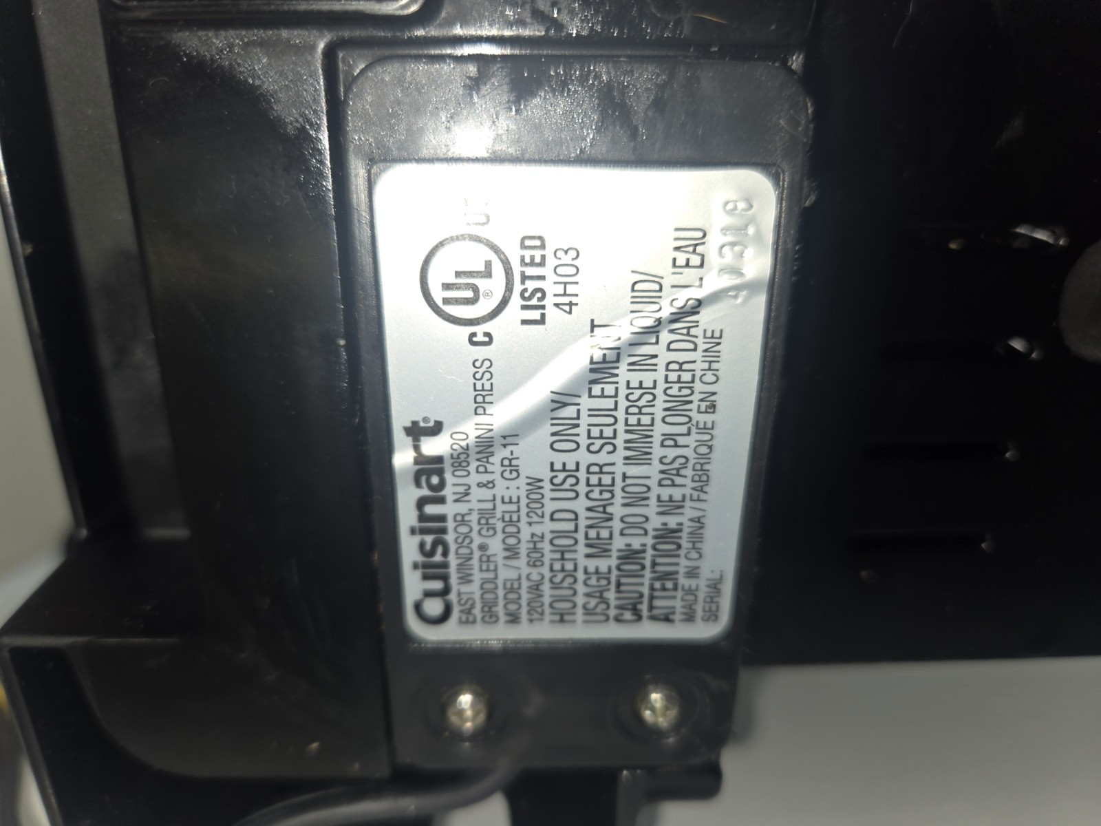 Cuisinart Griddler Grill and Panini Press GR-11