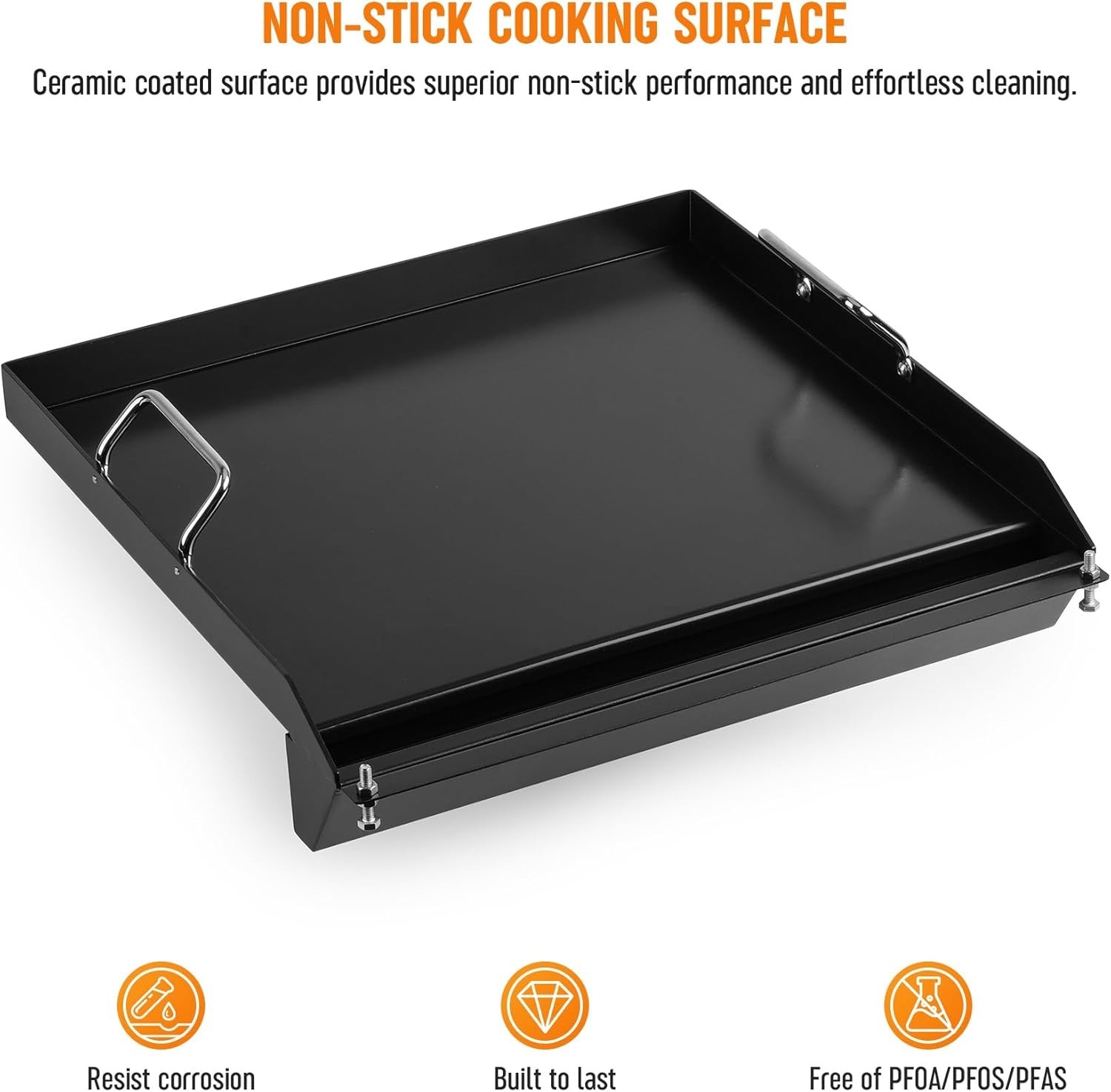 Stanbroil Pellet Grill Griddle Insert 17.4×18.6 Non Stick Steel BBQ Upgrade