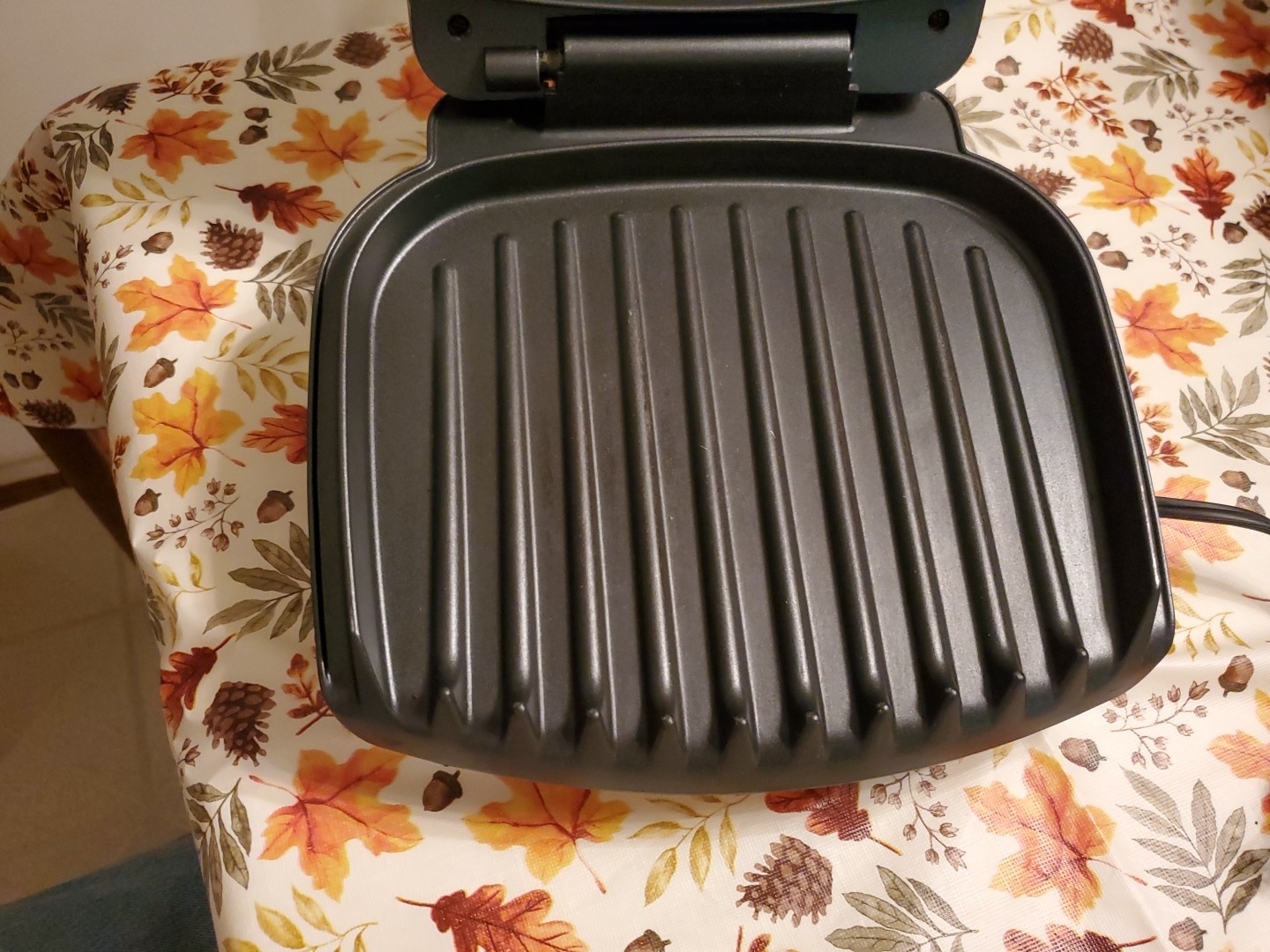 George Foreman Lean Mean Grill Super Champ Colors Blue Top Bread Warmer GR18BWI