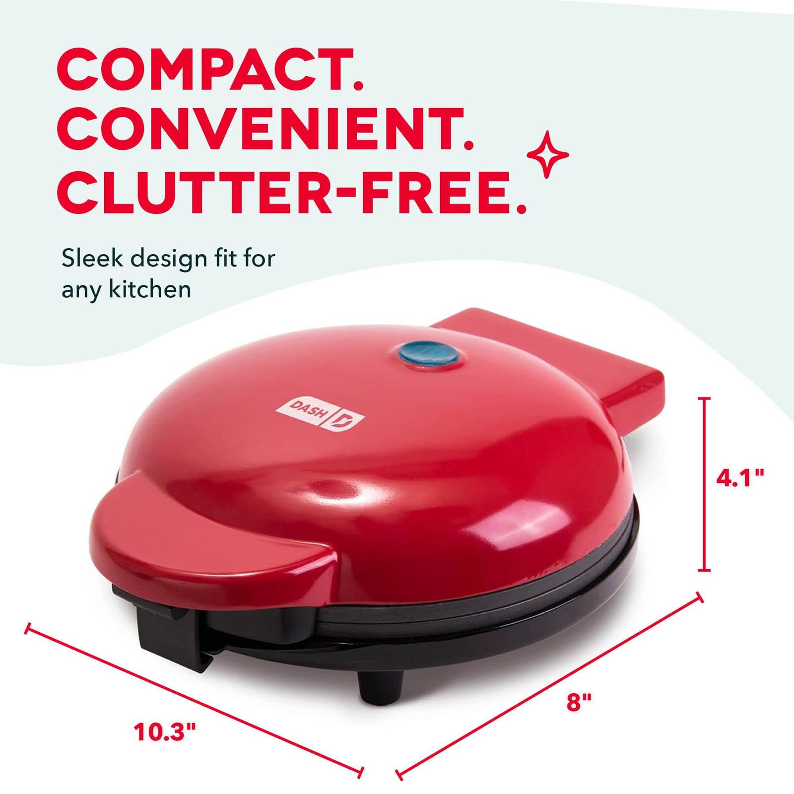 Dash Round Express Electric with Indicator Light + Included Recipe Book, Red