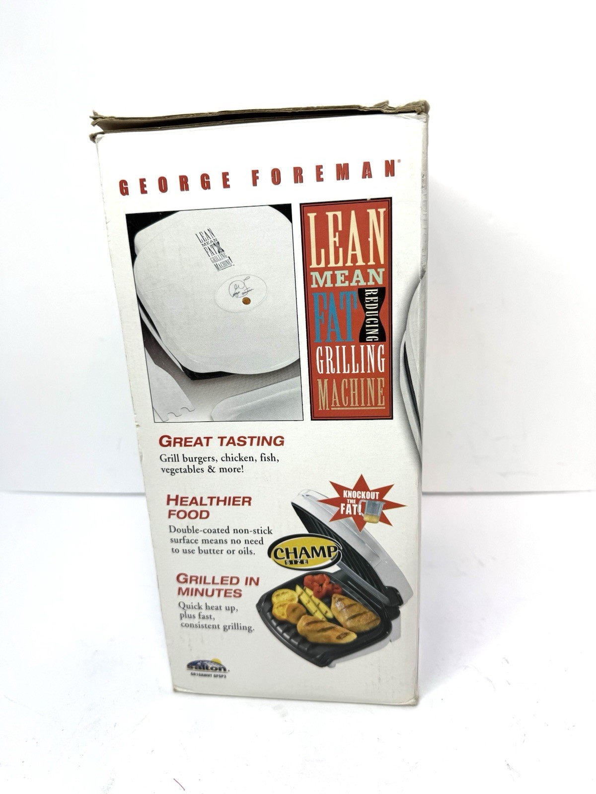 George Foreman Electric Grill White Lean Mean Meat GR10AWHT, New, Open Box