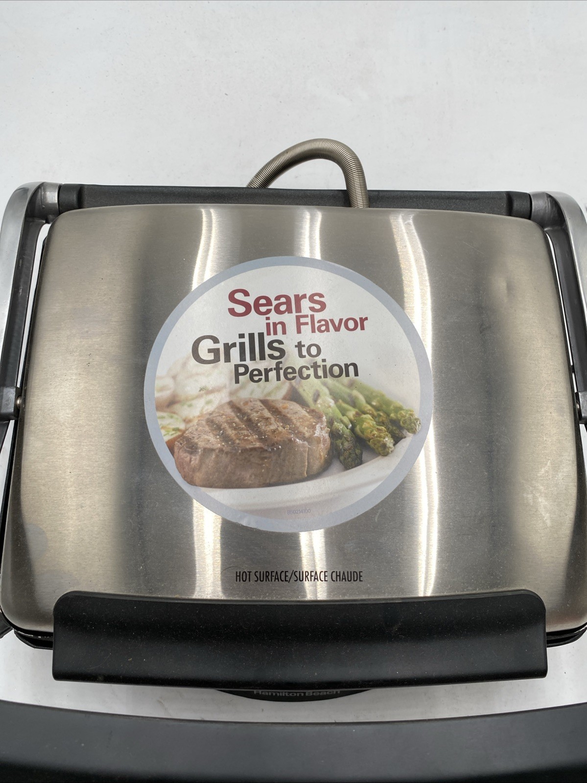 Hamilton Beach Panini Press Grill Stainless Steel Nonstick Plates Model 25331