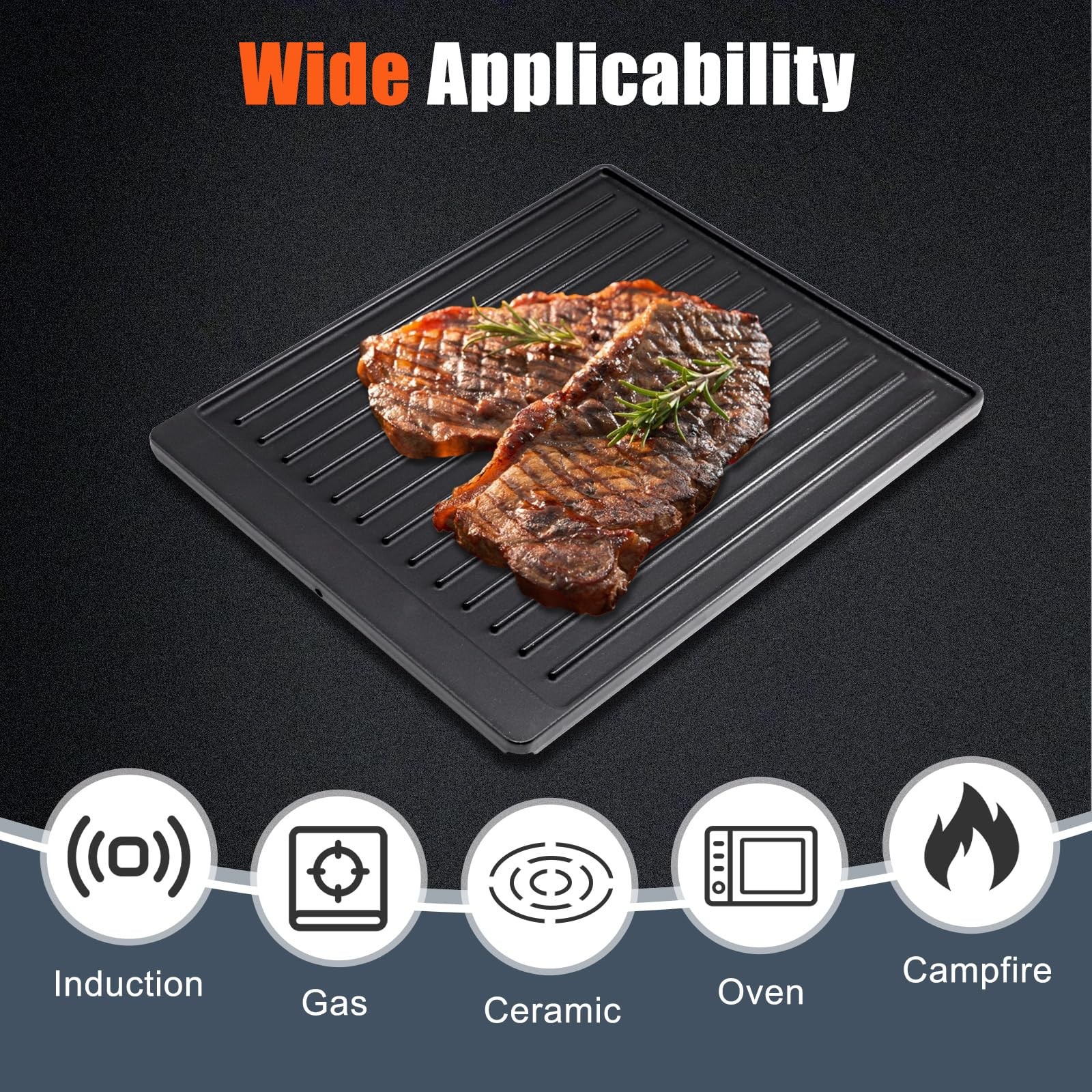 Criditpid Grill Replacement Parts Crown & Signet Series, 15” x 12.8” 2-in-1