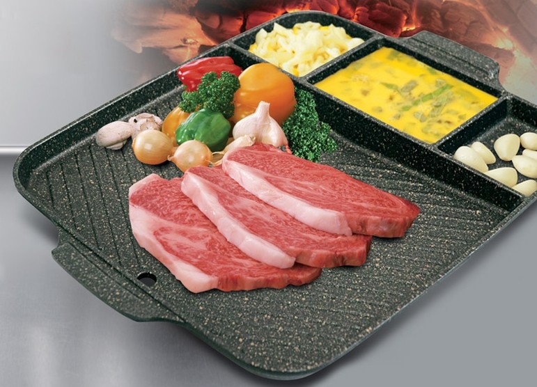 Queen Sense Korean BBQ Big Size Safty Square Grill Pan -Made In korea- “Freeship