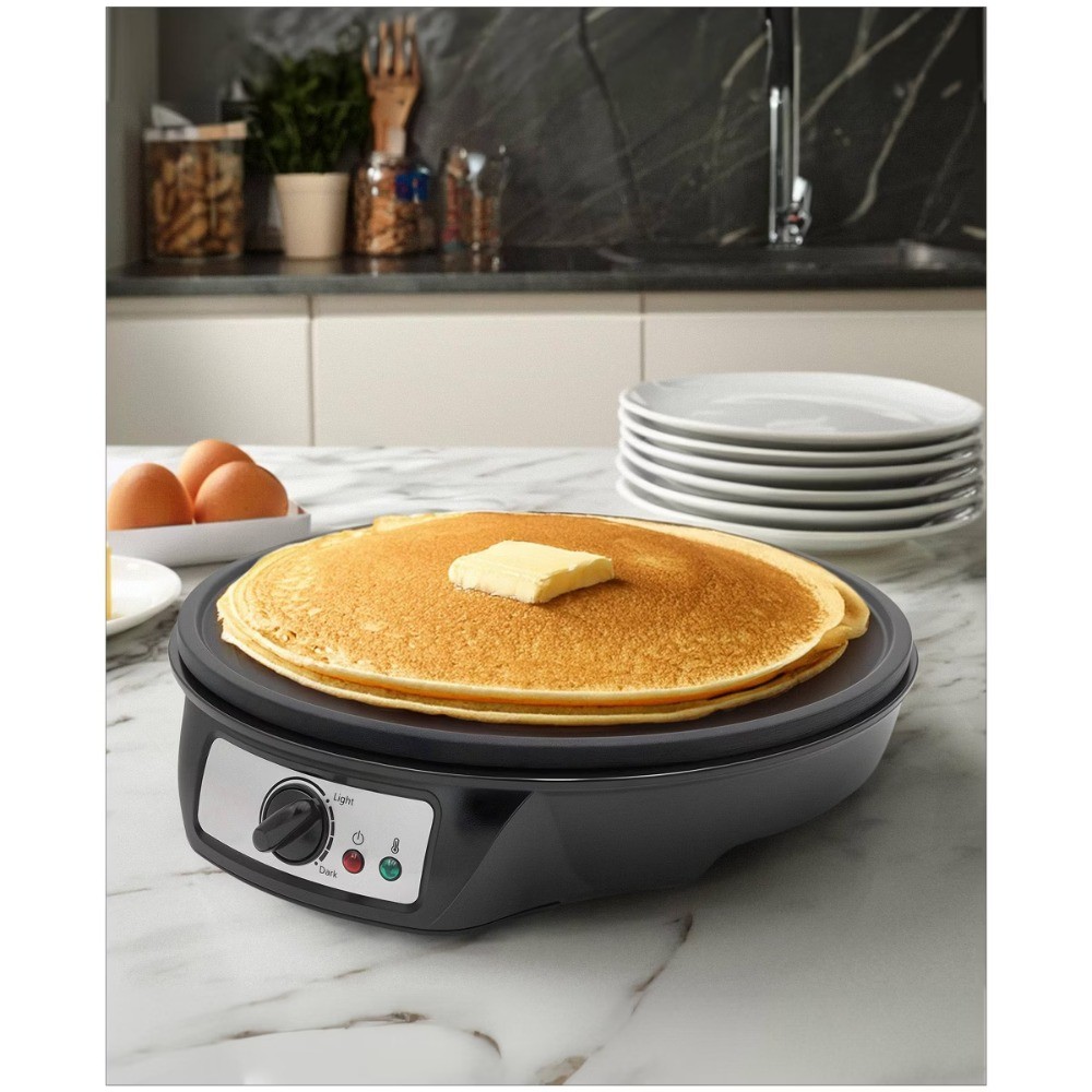 12″ Nonstick Crepe Maker Griddle with Adjustable Settings