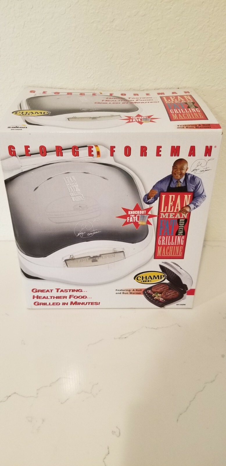 George foreman grill w/ built in roll and bun warmer
