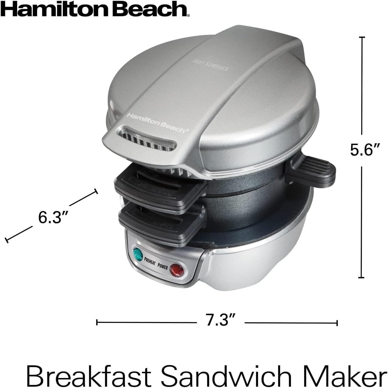Breakfast Sandwich Maker with Egg Cooker Ring, Customize Ingredients, Perfect fo