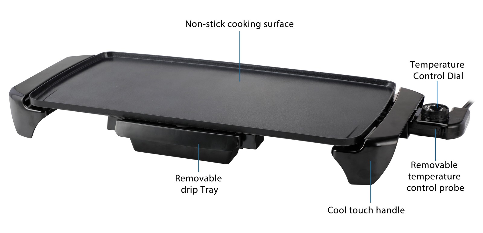 20” Plancha Comal De 1500W Electrico Antiadherente Para Cocinar Tortillas Carne