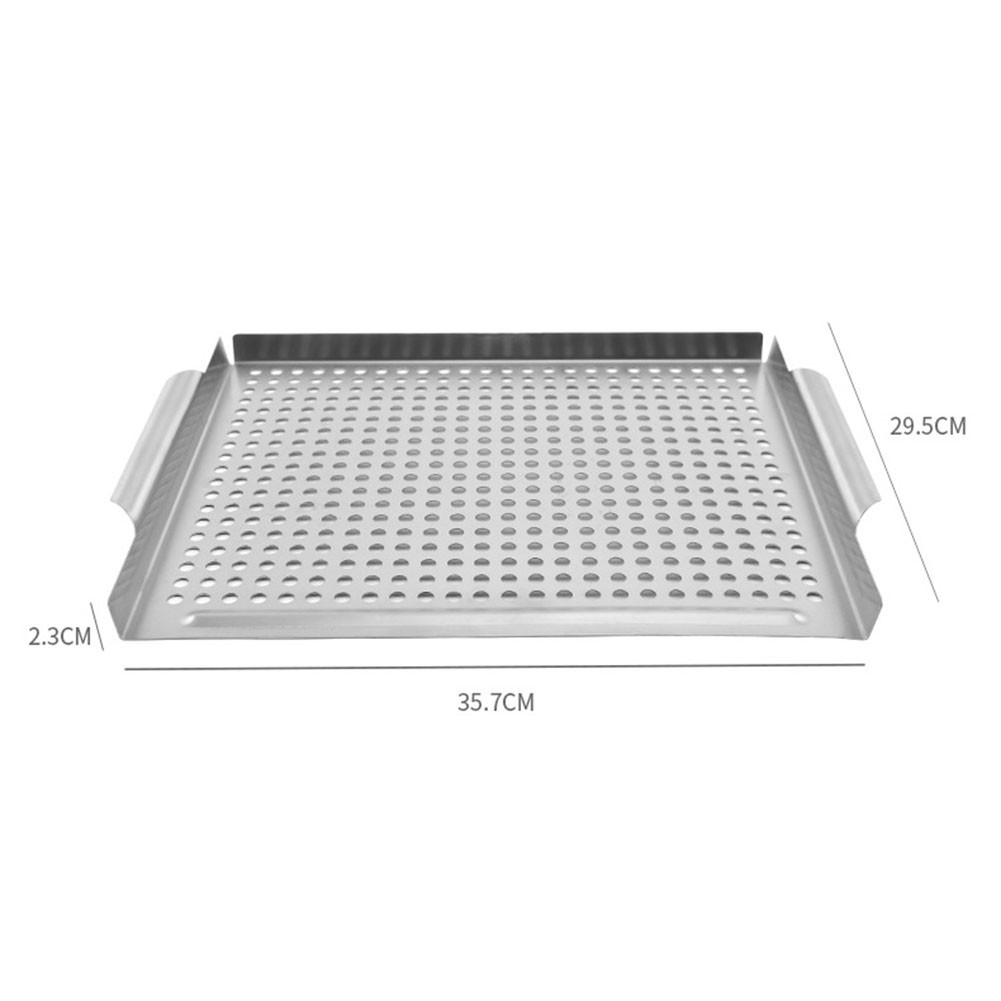 Stainless Steel BBQ Grill Pan with Perforated Design for Even Cooking Results