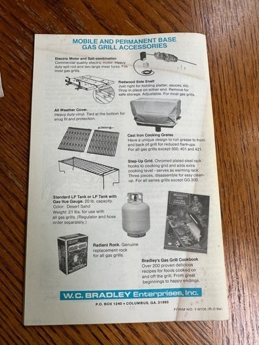 Char-Broil Grill Manual Cookbook Set GG 658 MCP 1984 Gas BBQ Backyard Recipes