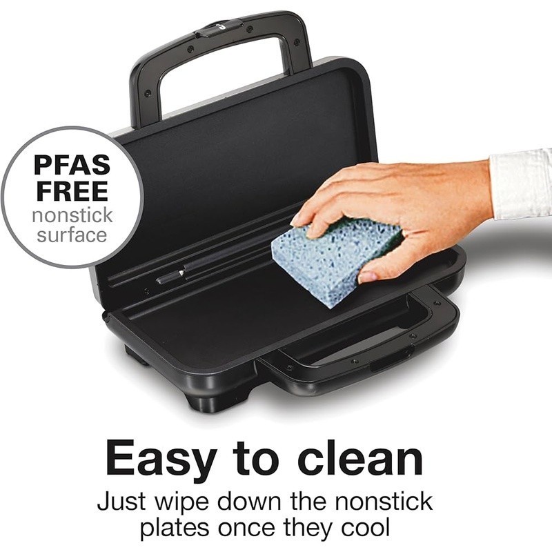 700W Nonstick Sandwich Maker Toasts 2 Thick Sandwiches Quick Easy Cleanup New