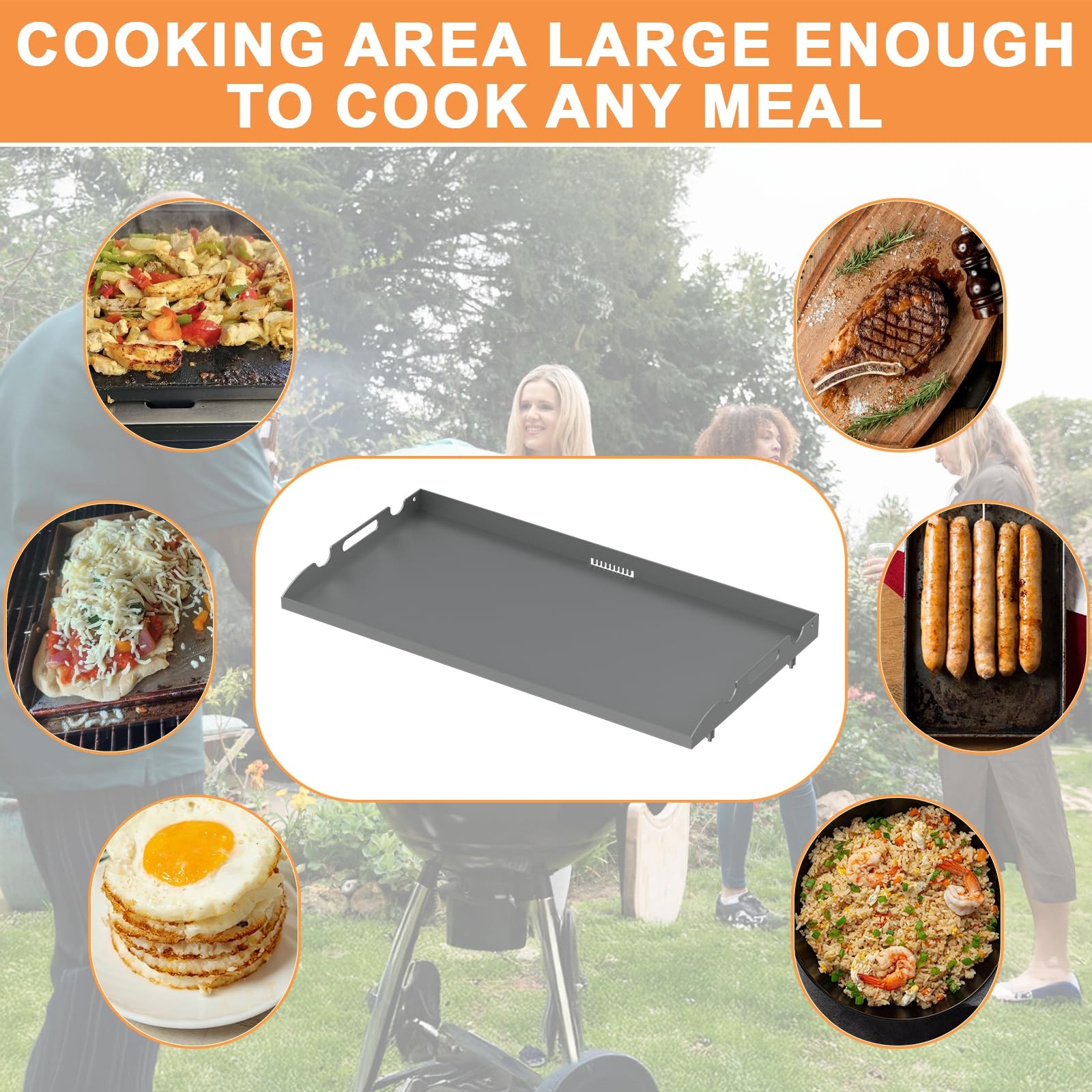 Upgraded Griddle Top Replacement for 36″ Blackstone Griddle Parts w/Rear Grease