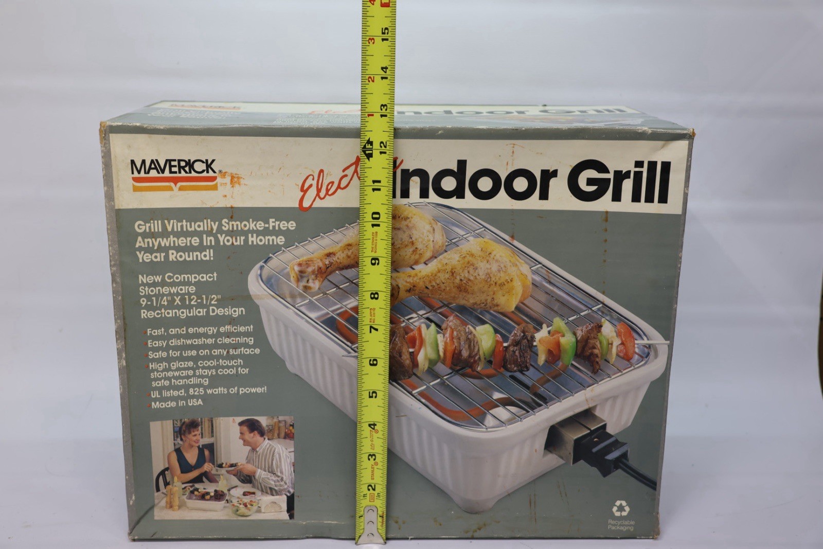 Vintage Maverick MG-20 Series Indoor Electric Ceramic Stoneware Grill New Open