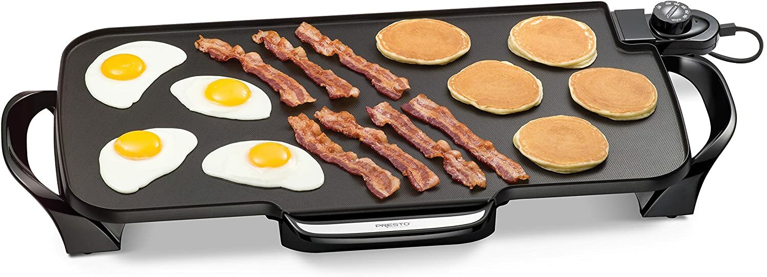 Presto 07061 22 inch Electric Grill Griddle With Removable Handles Black