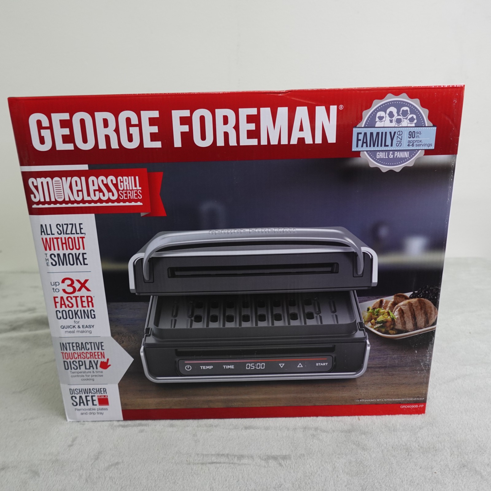 Brand-New In Box George Foreman Smokeless Grill Series GRD6090B