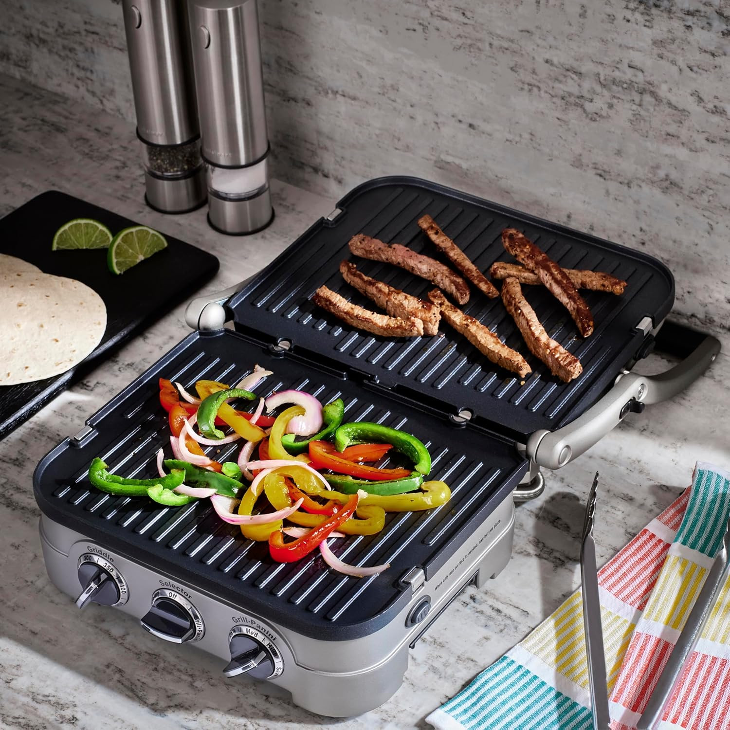 Panini Press and Grill, 1500W 5-In-1 Griddler, Dishwasher-Safe | Panini Press, S