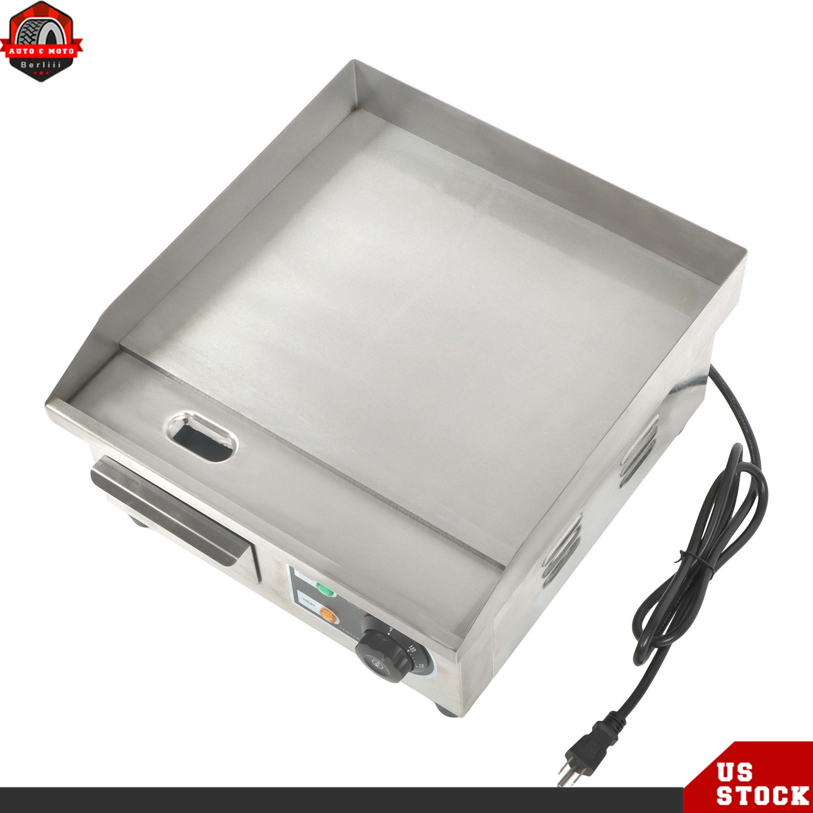 14 Inch 1500W Commercial Electric Griddle Countertop Flat Top Grill 122℉-572℉