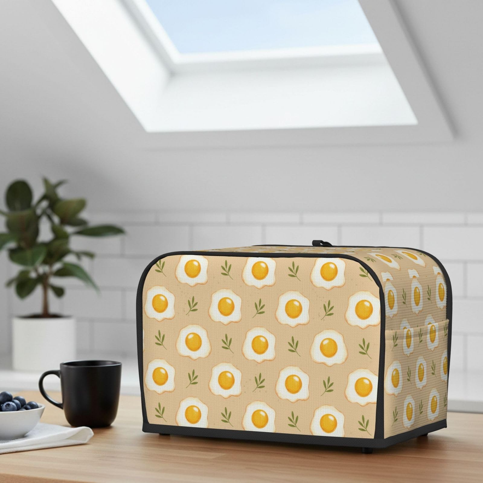 NeuKim 2 Slice Toaster Cover Rustic Fried 2 Slice, Egg Botanical