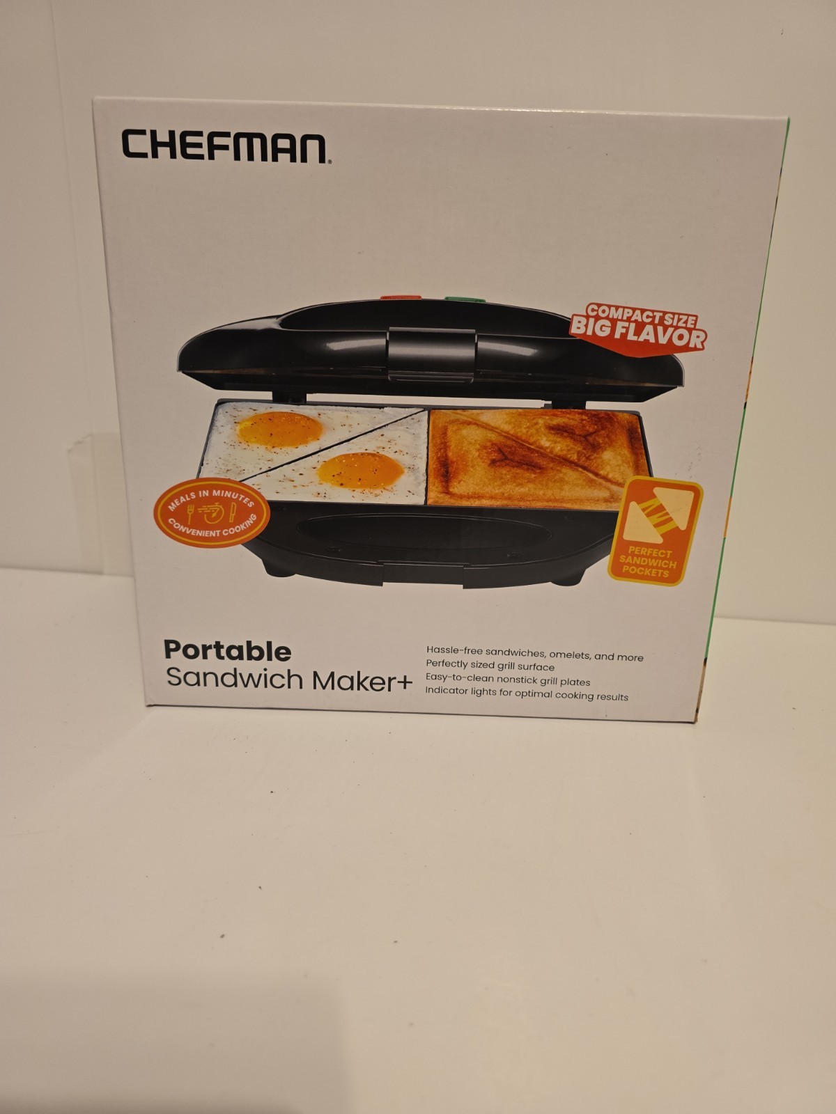 NEW Chefman Portable Electric Sandwich Maker. New In Box!