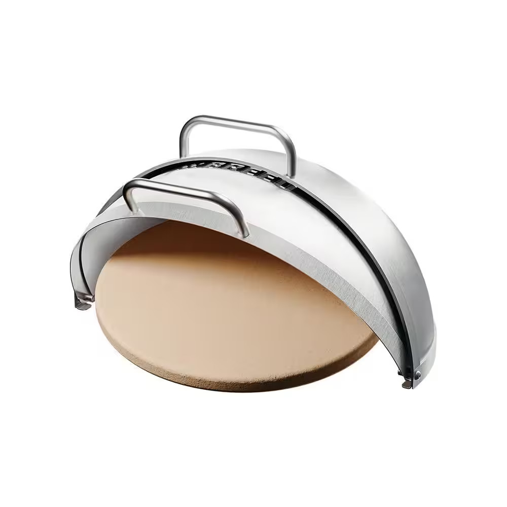 Grill Dome 24-Hinged Stainless Steel Dome W/Built-In Thermometer, Griddle Access