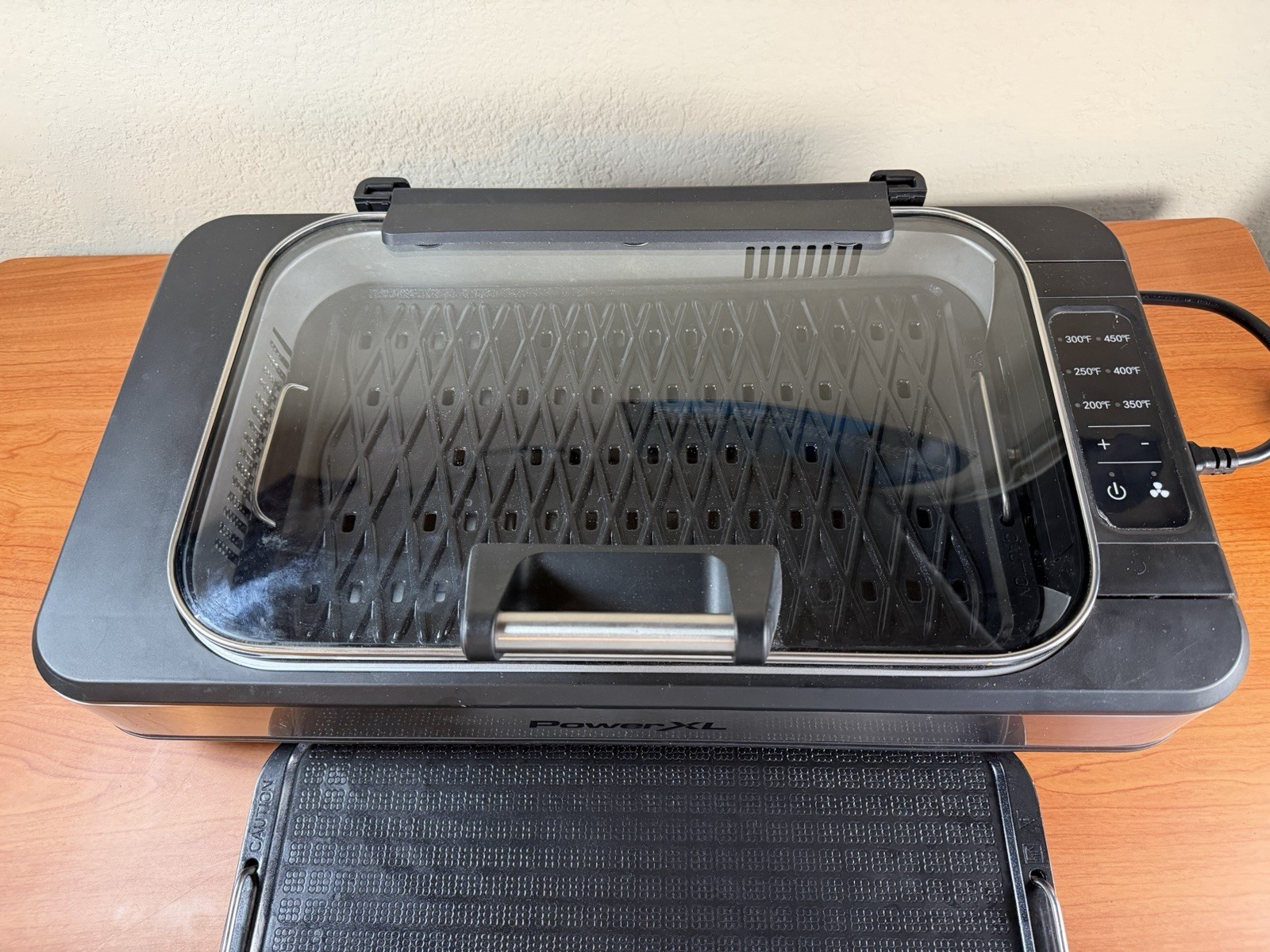 PowerXL Smokeless Grill Elite Indoor Electric Grill Tempered Glass Lid w/Griddle