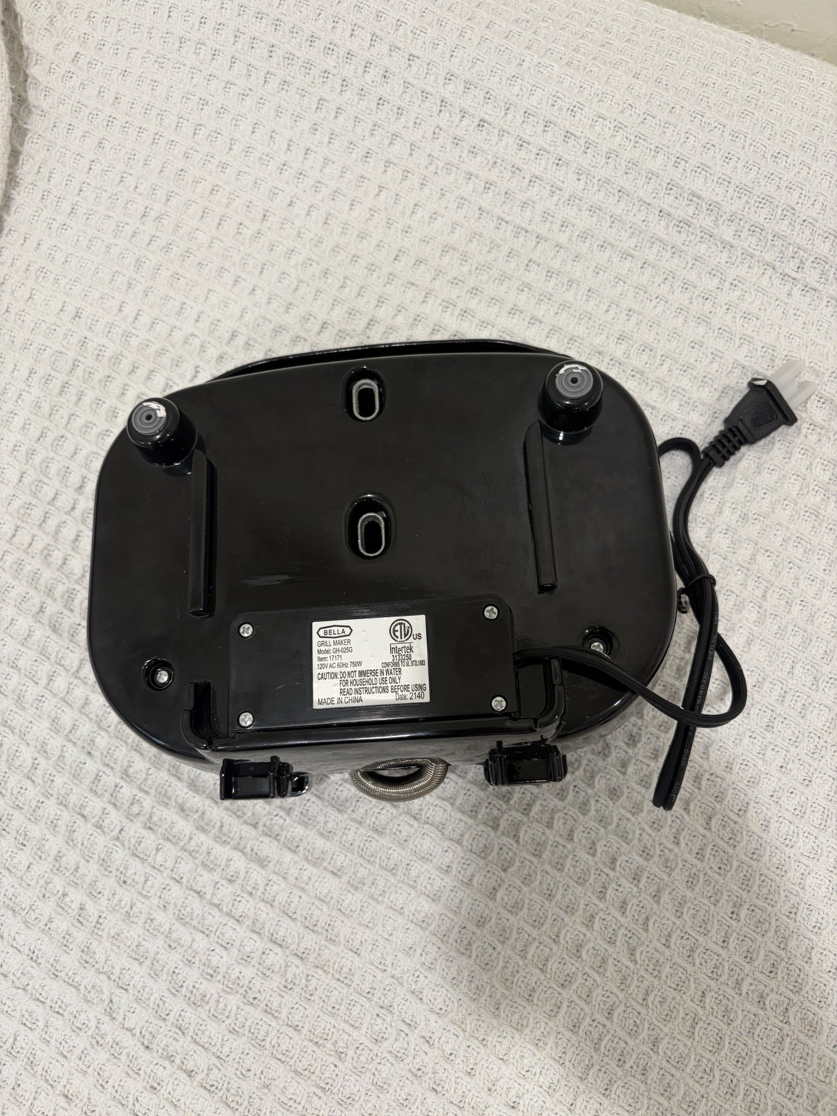 Bella – 2 Burger Electric Grill – Black