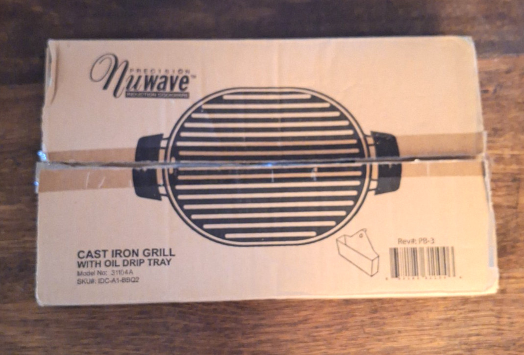 NuWave Cast Iron Grill Enameled Non-Stick Coating 12″ x 10″ New Open Box