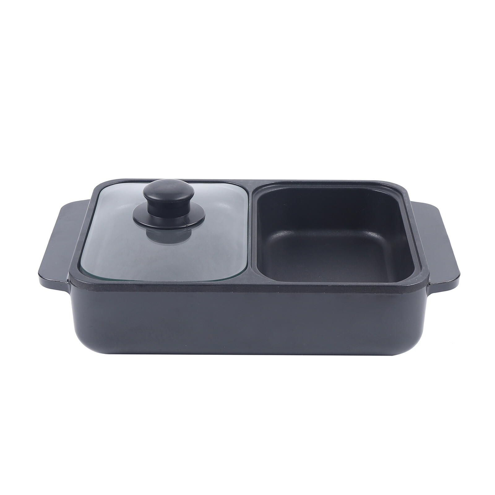 Electric Hot Pot and Grill Combo 2-in-1 Portable Cooker BBQ Baking Grill Pan