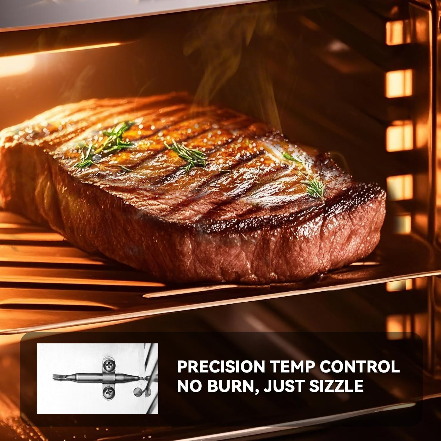 1700W Indoor Electric Steak Grill & Smoker with Adjustable Temperature