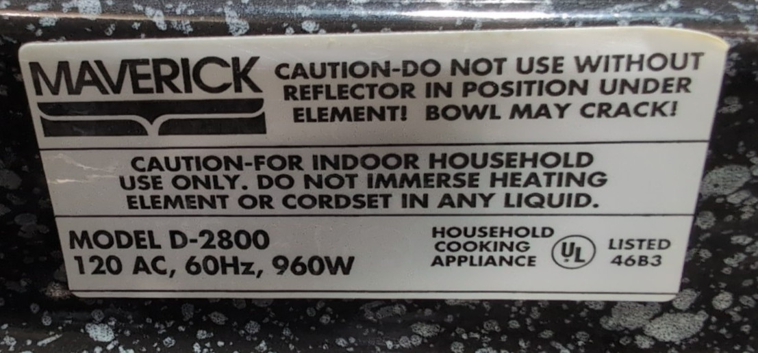 Maverick 960W Vintage Cool-Touch Stoneware Electric dual surface Indoor Grill