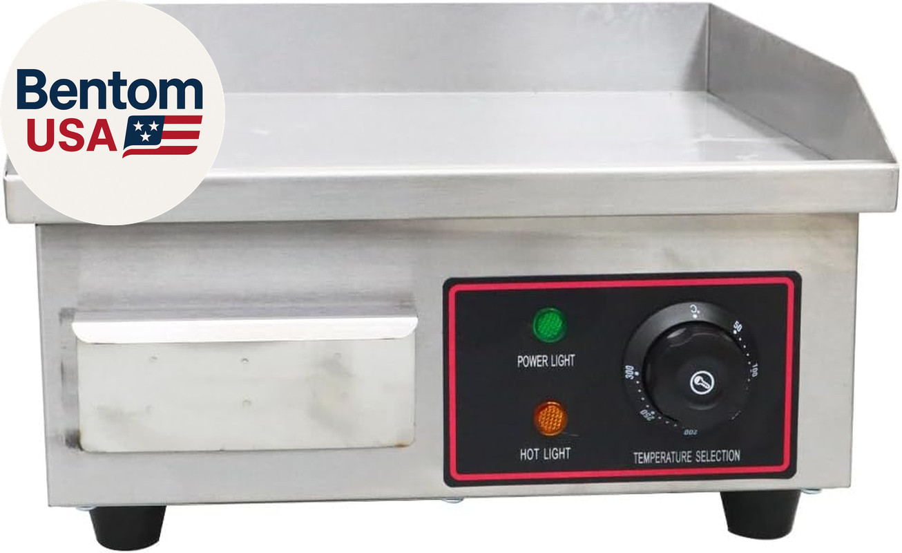 Stainless Steel Flat Griddle Grill, 1.5Kw Commercial Electric Griddle with Preci