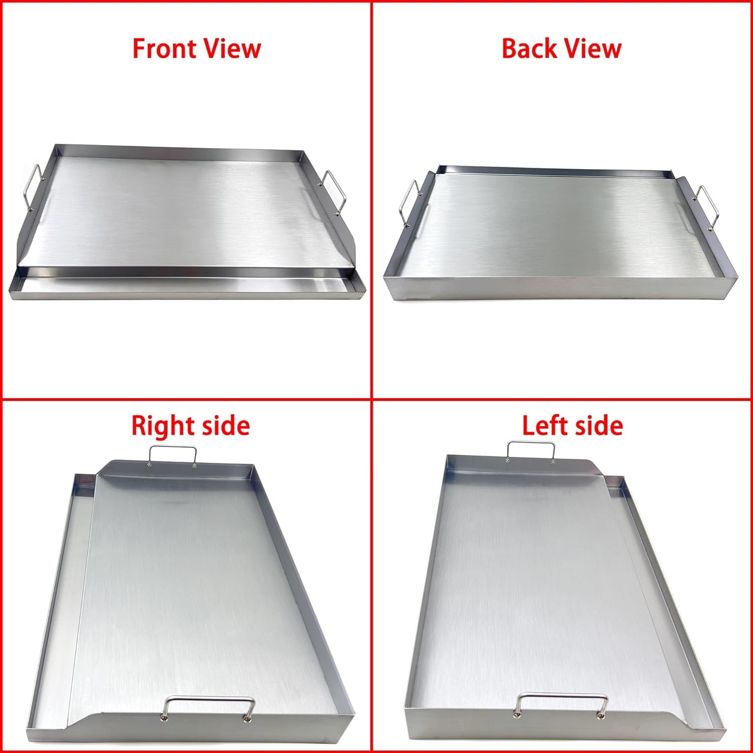Heavy Duty 23” Stainless Steel Flat Top Griddle Grill Plancha for Double Burner