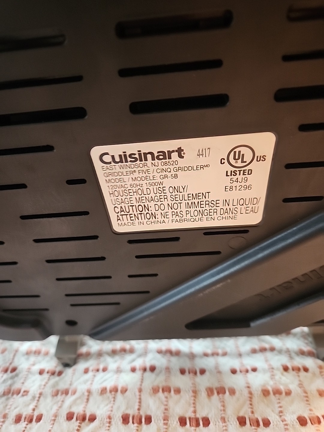 Cuisinart GR-5B Electric Griddler Five 5-In-1 Griddle Grill Panini LCD Display