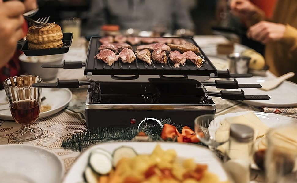 Raclette Table Grill, Indoor Grill Korean BBQ Grill, Removable 2-in-1 Non-Sti…
