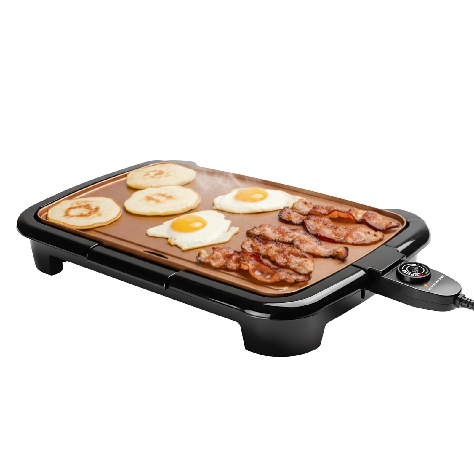Electric Griddle 16 x 10 Inch Non Stick Adjustable Temperature Copper GD1610CO