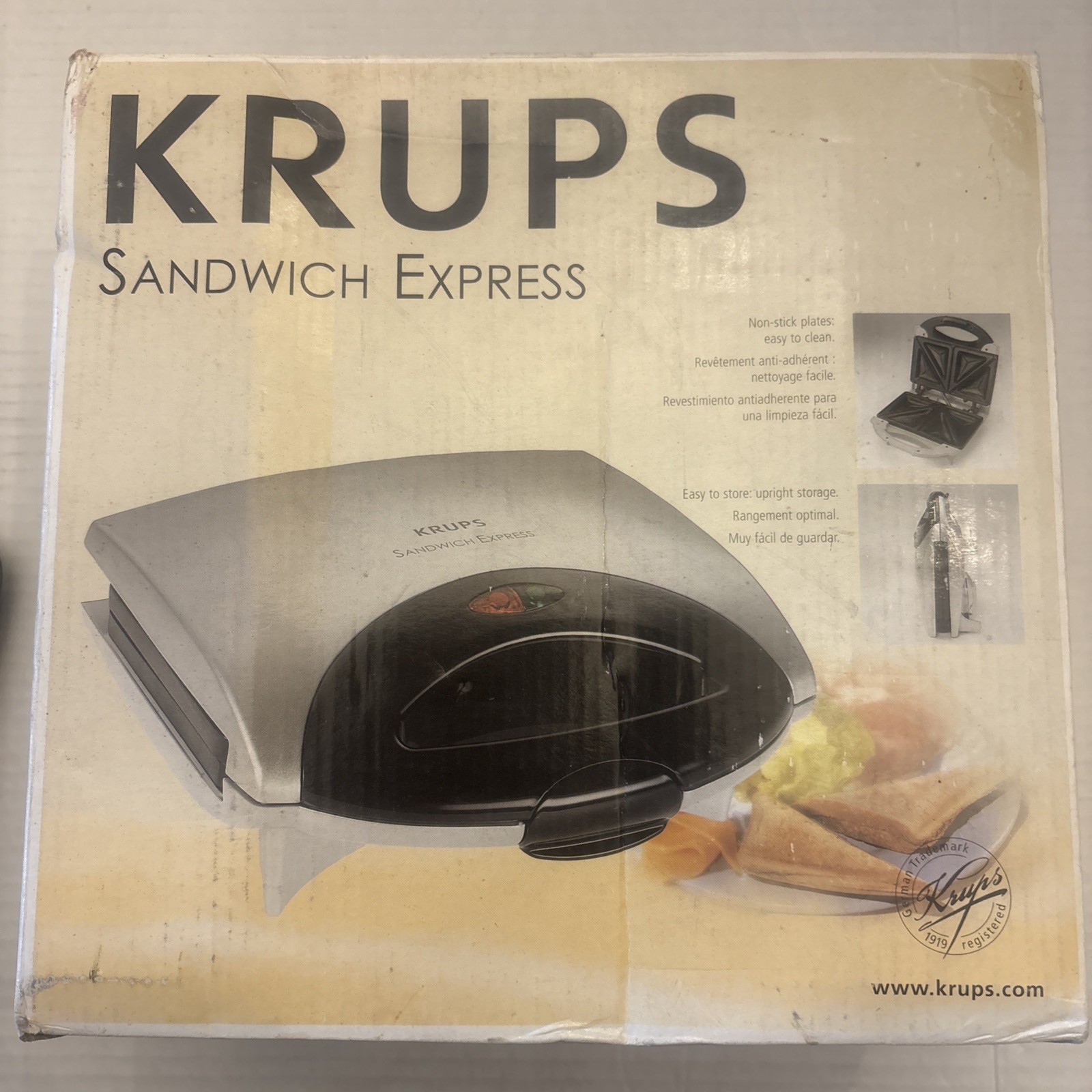 KRUPS Sandwich Express Sandwich Maker – Model F1324651/1PO-15012, New