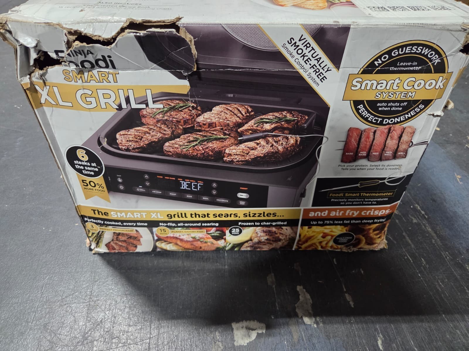 Ninja DG551 Foodi Smart XL 6-in-1 Indoor Grill Air Fryer (Used) (Scratched)