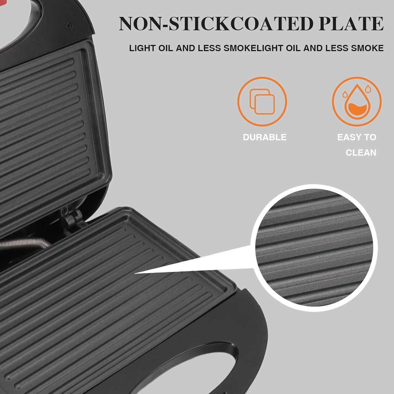 750W Panini Press,Sandwich Maker Nonstick Panini Sandwich Maker for Baking(110V)
