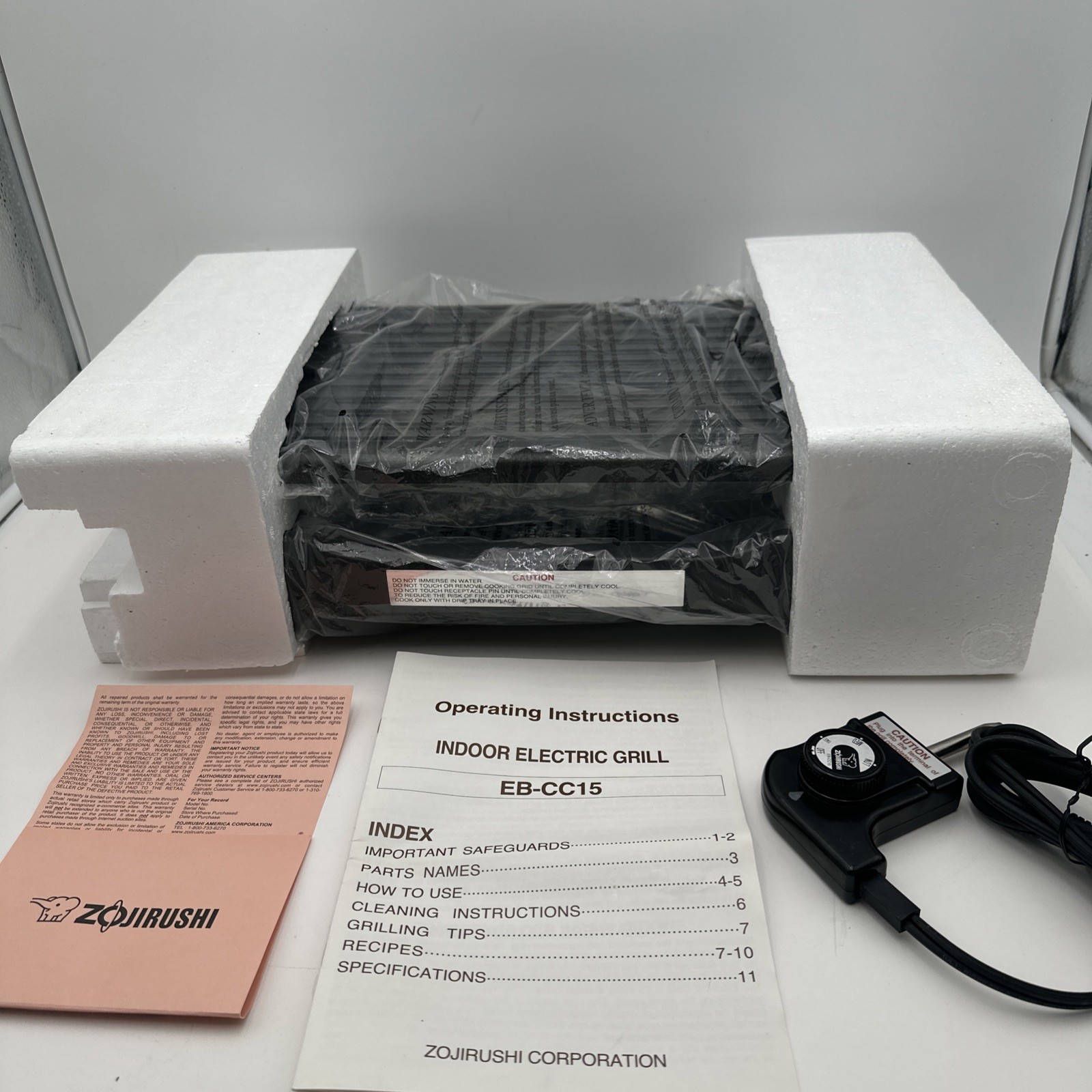 Zojirushi EB-CC15 Indoor Electric Grill Indoor BBQ 120V Nonstick New Other
