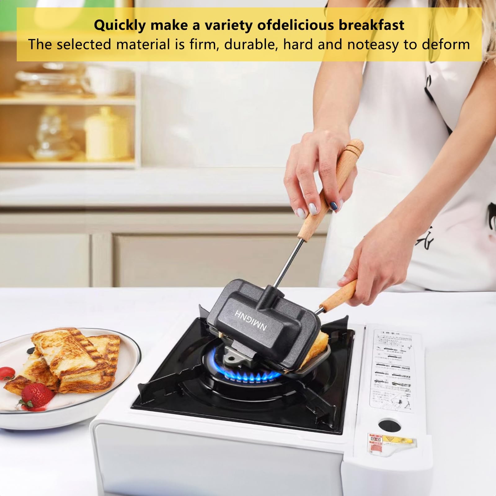 Hot Sandwich Maker, DoubleSided Sandwich Baking Pan,Double Sided Frying Pan f…