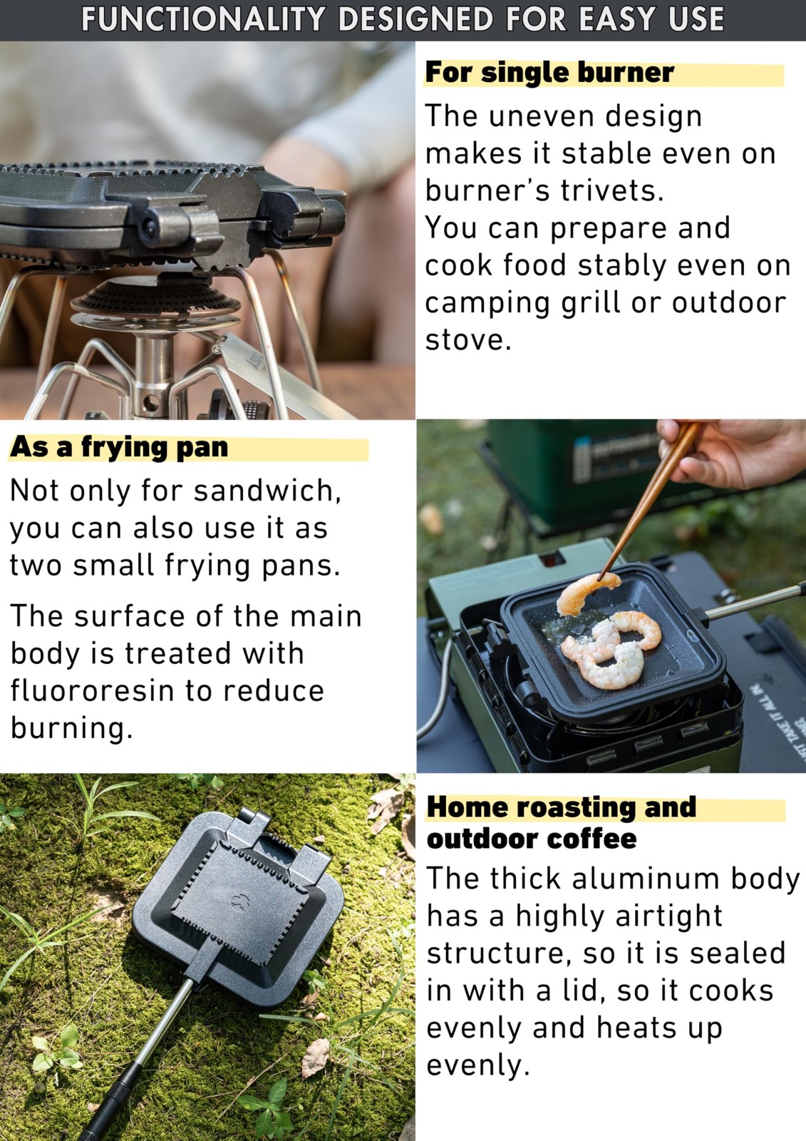 Sandwich Maker Hot Sand Single Burner Gas Fire Open Fire Compact Aluminum TT-…