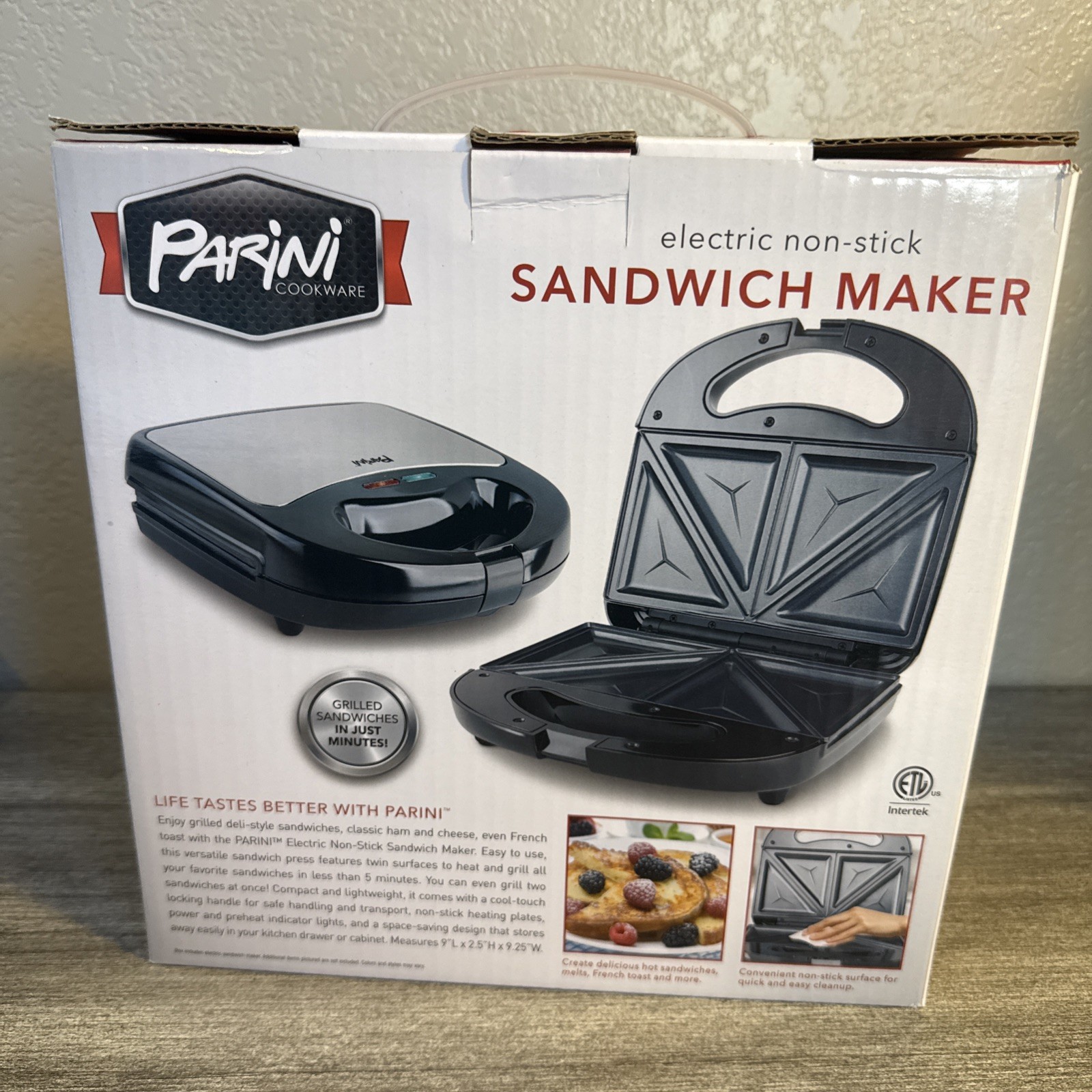 Parini Electric Sandwich Maker Grill Non Stick Surface NEW