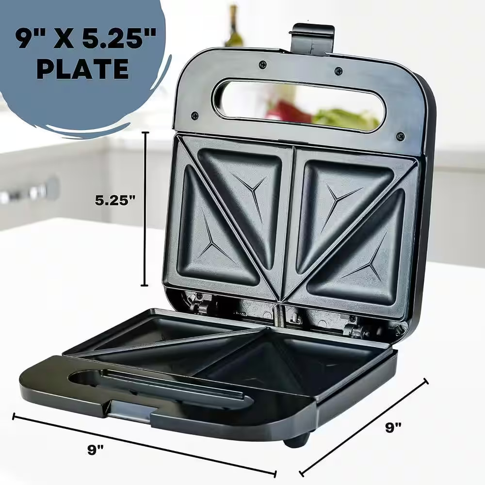 OVENTE Electric Sandwich Maker with Non-Stick Plates, Indicator Lights, Cool Tou