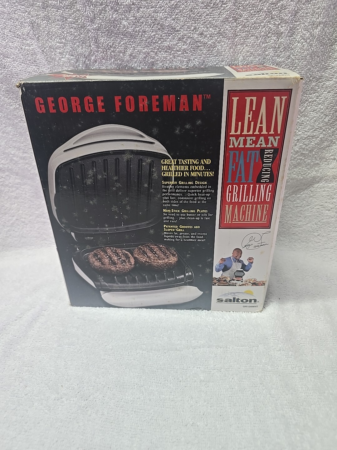 George Foreman Lean Mean Fat Reducing Grilling Machine XL Family GR20 White NEW