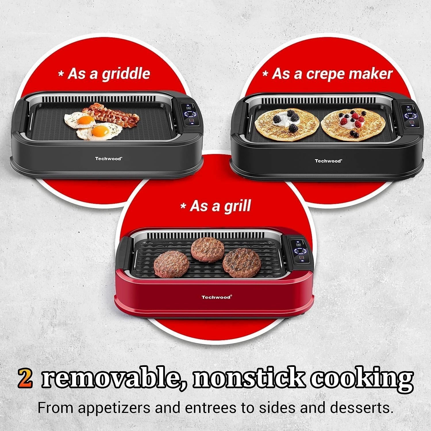 Indoor Smokeless Grill, 1500W Electric Indoor Grill with Tempered Glass Lid, …